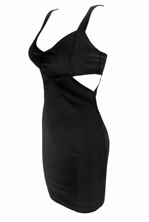 Black Sleeveless Dress Cut Out Back Short Mini Bodycon Club Wear Party
