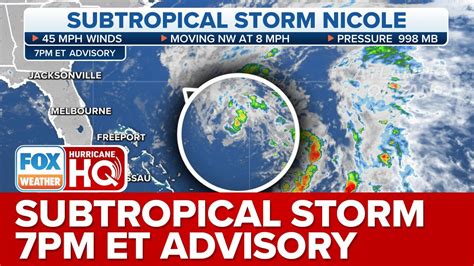 Subtropical Storm Nicole Strengthens Eyes Floridas East Coast Youtube