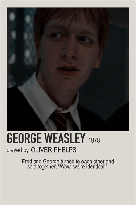 Minimalist Character Polaroid George Weasley Poster 2007 George