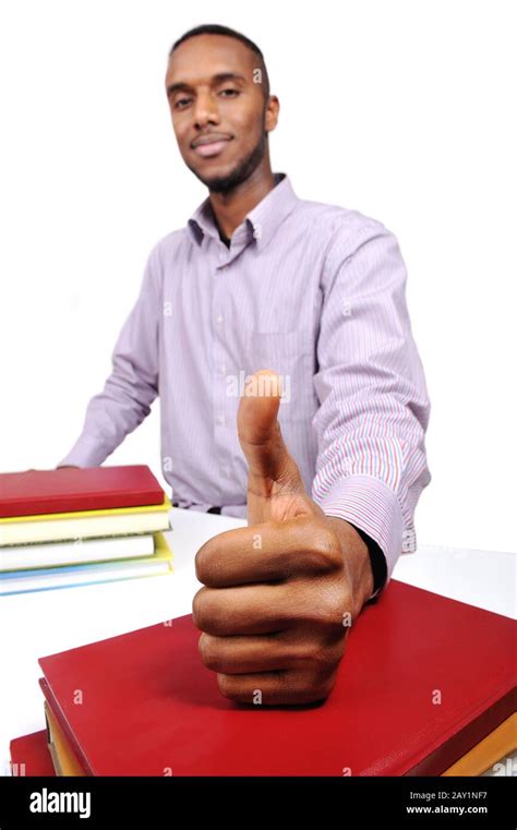 Young Student With Thumbs Up Stock Photo Alamy