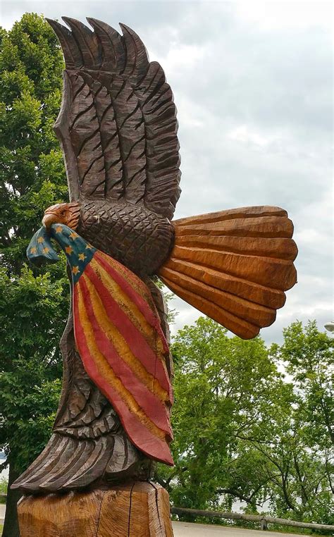 History and Culture by Bicycle: Storm Lake, Iowa: Carved Eagle Sculpture