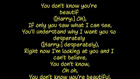 One Direction - What Makes You Beautiful(Lyrics On Screen + Description