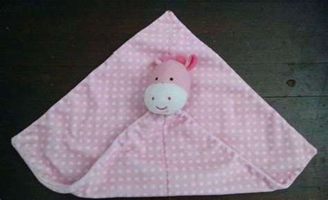 Carters Child Of Mine Baby Lovey Security Blanket Pink Polka Dot