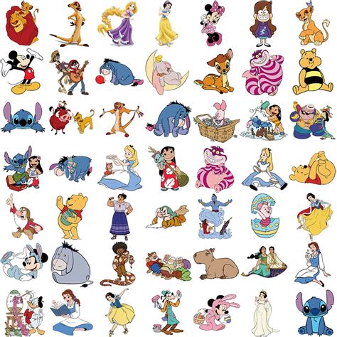 100pcs Cute Disney Character Stickers Graffiti Sticker Etsy