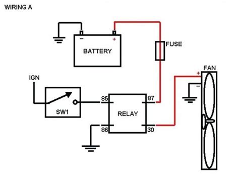 Car Relay Wiring Electric Cooling Fan Electrical Switch Wiring