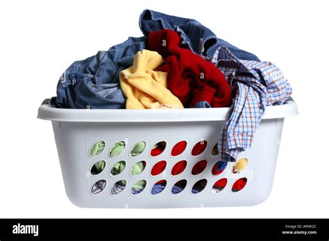 Laundry Basket Full Of Dirty Clothes Stock Photo 5218091 Alamy