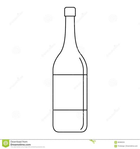 Wine Bottle Icon Outline Style Stock Vector Illustration Of Outline