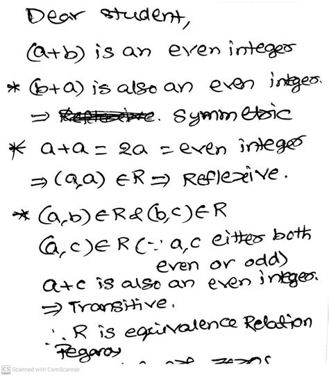 Let I Be The Set Of All Integers And R Be The Relation On I Defined By