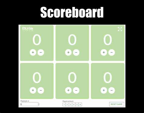 Scoreboard Esl Kids Games