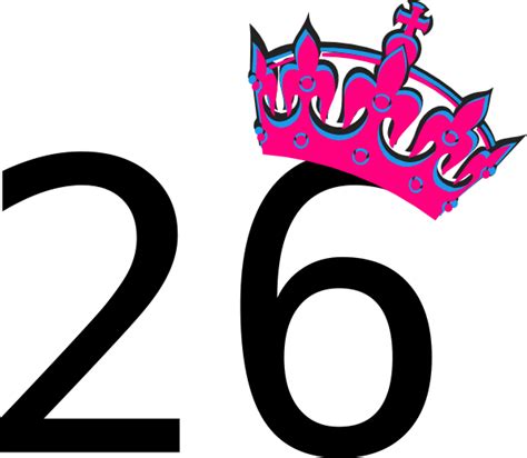 Pink Tilted Tiara And Number 26 Clip Art At Vector Clip Art