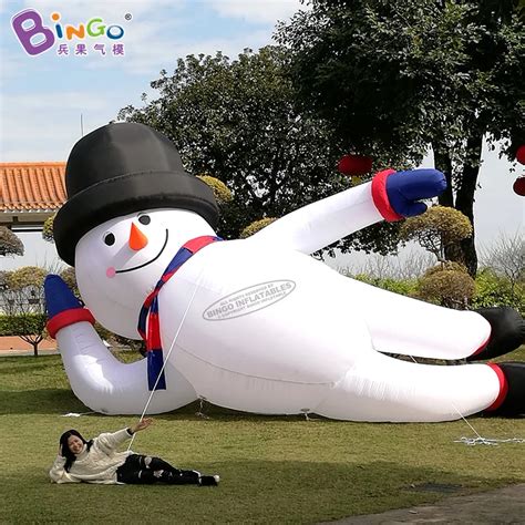 6m Inflatable Snowman Laying Down 20ft Giant Inflatable Snowman For
