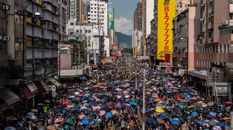 Hong Kong Protests Police Fire Tear Gas As Tens Of Thousands