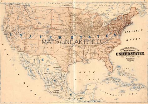Topographical Map Of The United States 1874