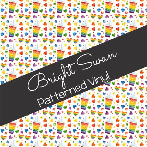 Patterned Vinyl And Htv Rainbow 23 Bright Swan