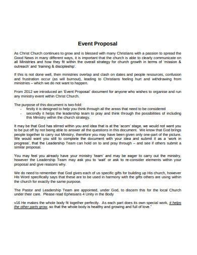 At some point it becomes a critical skill whether we are talking about science proposals, book proposals, commercial proposals or any other types. 10+ Church Event Proposal Templates in PDF | DOC | Free & Premium Templates