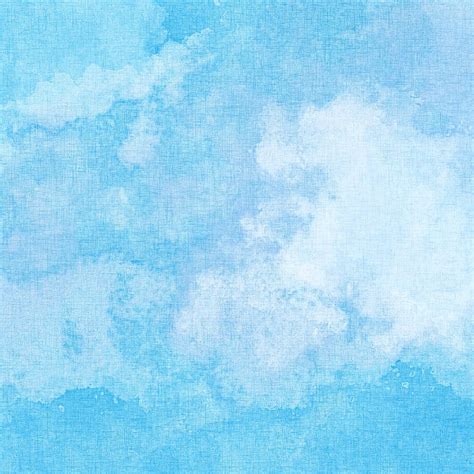 Blue Sky Blue Watercolor Canvas Paint Paper Stain Brush Strokes