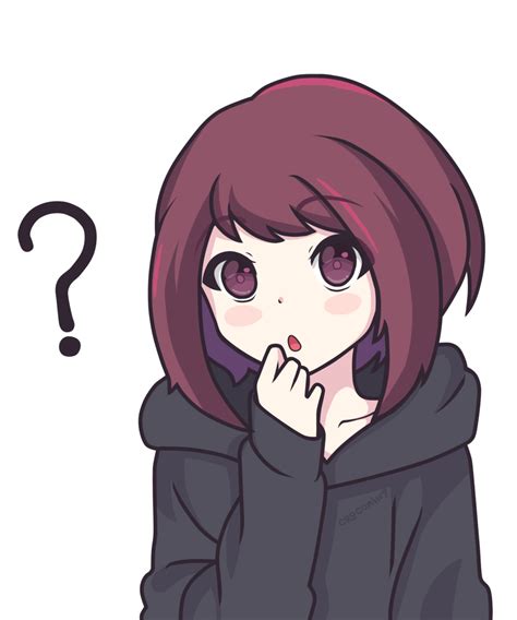 Confused Anime Girl PNG