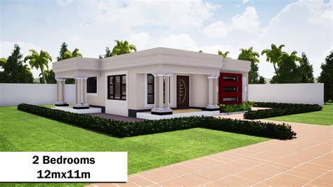 Flat Roof House Design 2 Bedroom 121mx112m Low Cost Youtube