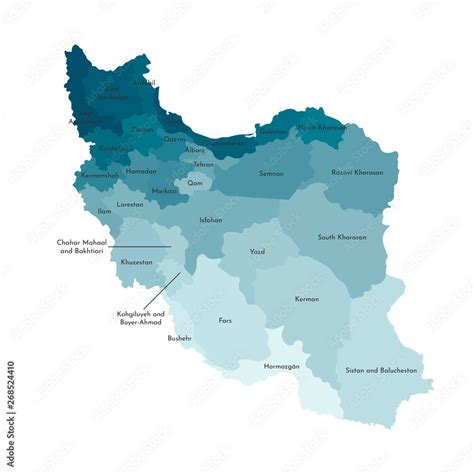 Plakat Vector Isolated Illustration Of Simplified Administrative Map Of