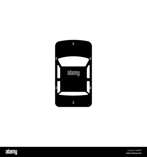 Car Top View Flat Vector Icon Simple Black Symbol On White Background
