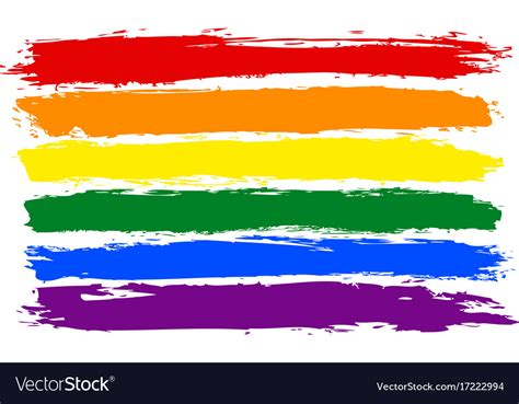 Brushstroke Rainbow Flag Lgbt Movement Royalty Free Vector