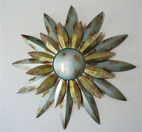 Sun Art Decor Aqua Sunburst Outdoor Metal Wall Art Sunburst Wall