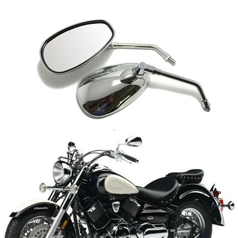 Chrome Motorcycle Rear View Side Mirrors For Yamaha V Star 650 Xvs650