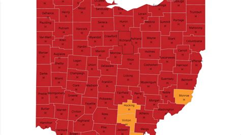 Covid 19 In Ohio Nearly All Of Ohio Is Red On States Map