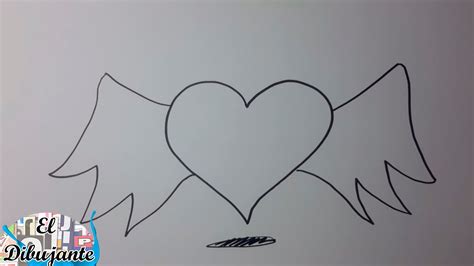 Como Dibujar Un Corazón Con Alas Paso A Paso El Dibujante Youtube