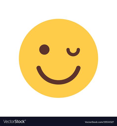 Yellow Smiling Cartoon Face Winking Emoji People Vector Image