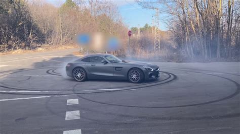 Mercedes Amg Gts Donuts Drifts Powerslides Full Throttle Burnouts
