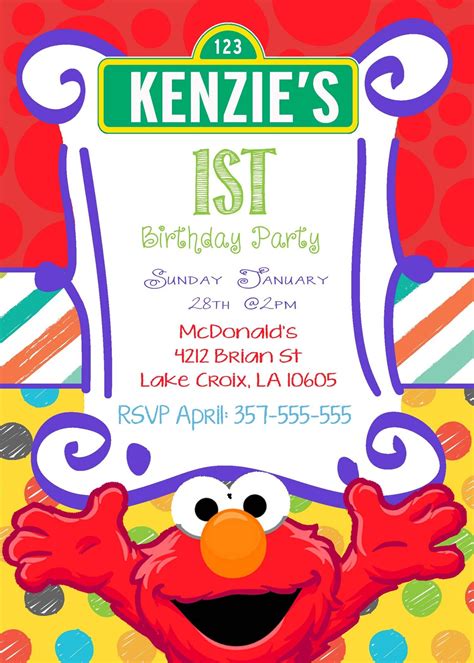 Elmo 1st Birthday Invitations Template Vintage Birthday Wishes