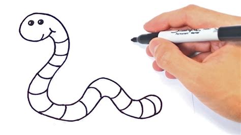 Worm Drawing Tutorial Easy Drawings Dibujos Faciles Dessins Faciles How To Draw