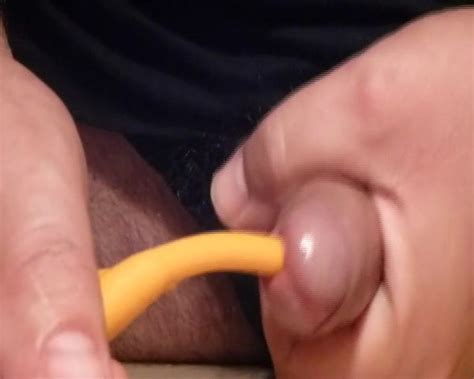 jerking off after inserting a ch24 foley catheter and cum xhamster