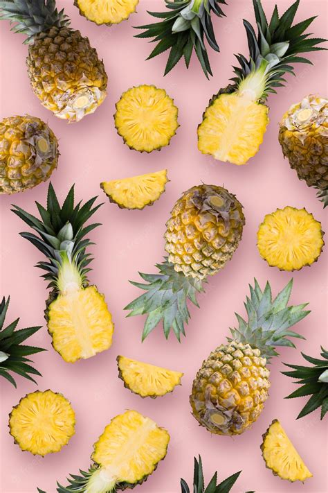 Premium Photo Pineapple Fruit And Pineapple Slices Wallpaper On A