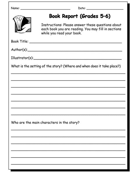 book report 5 6 view printable book report worksheet jumpstart
