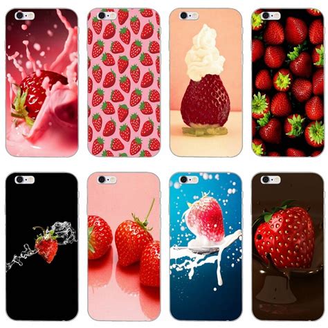 Fruit Tempting Strawberry Slim Silicone Soft Phone Case For Iphone 4 4s