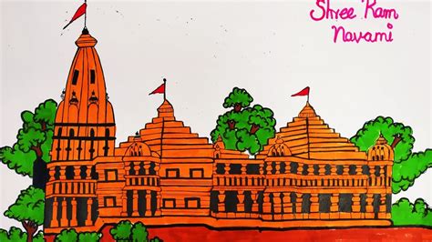 How To Draw Ram Mandir Ayodhya Youtube