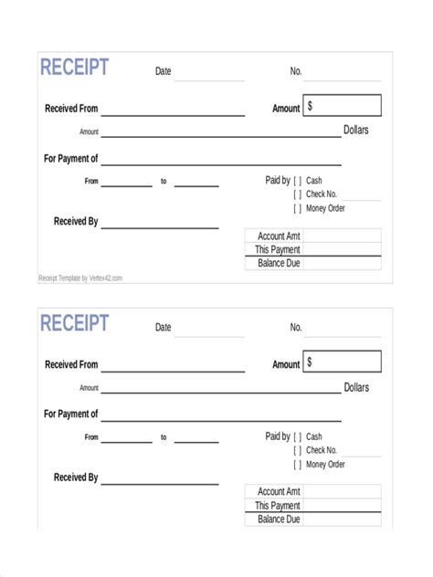 Cash Receipt Format In Word Template Business Format