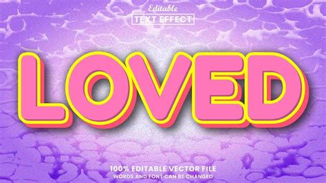 Premium Vector Loved Text Editable Text Effect Style