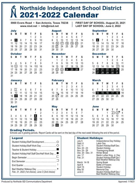 Northside Isd Calendar 22 23 Customize And Print