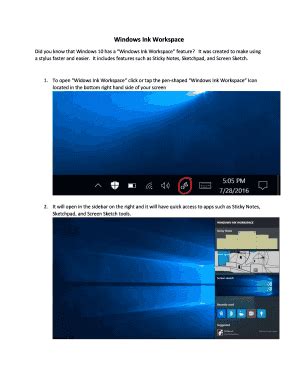 Fillable Online Windows Tip Getting Started With The Windows Ink Workspace Fax Email