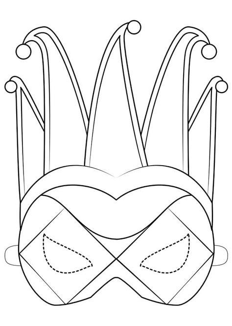 Harlequin Mask Mardi Gras Coloring Page Printable Coloring Page For