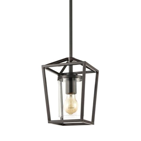 Black Cage Pendant Light With Mini Glass Cylinder Shade Claxy