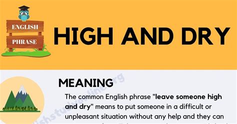 What is the meaning of high and dry in various languages. High and Dry: Definition, Useful Examples & Alternative ...