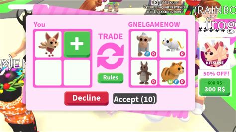 Secret trading screen in adopt me!? What People Trade For A Legendary KITSUNE Pet! | Roblox ...