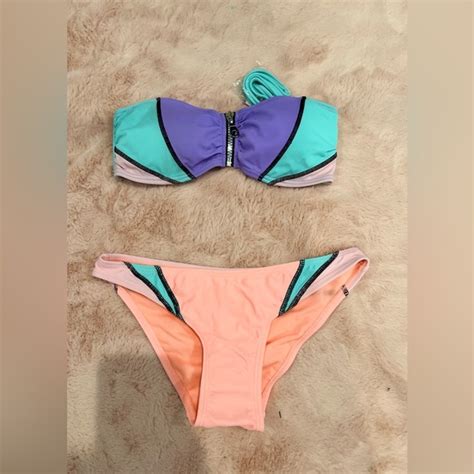 Antique Swim New Womens Neon Colors 2pc Bikini Bathing Suit Poshmark