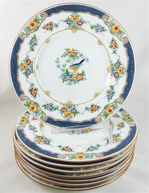 Sets 4 Vintage Minton China England Isis Blue B1006 Luncheon Plate