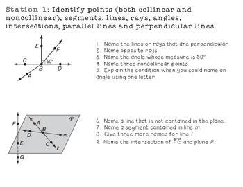 Label the figure and mark the congruent parts. Geometry Foundations Station Review w/ Answer Key ...