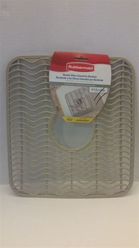 Keep dishes and glasses safe with this antimicrobial sink mat by rubbermaid. Rubbermaid Antimicrobial Sink Protector Mat, Tan Waves ...